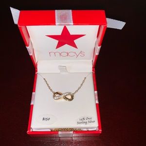 Infinity with diamond gold necklace